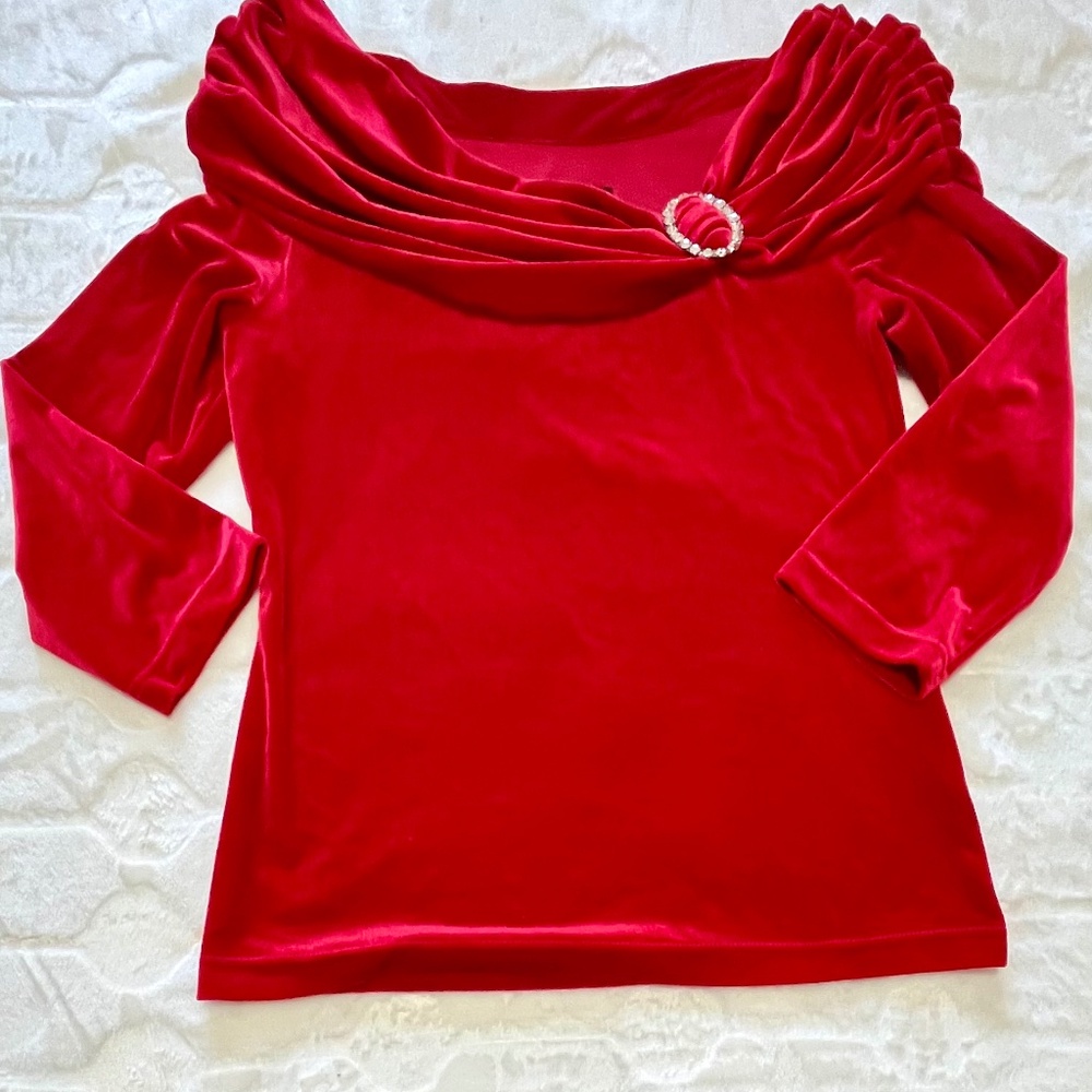 MSK red velvet top M
